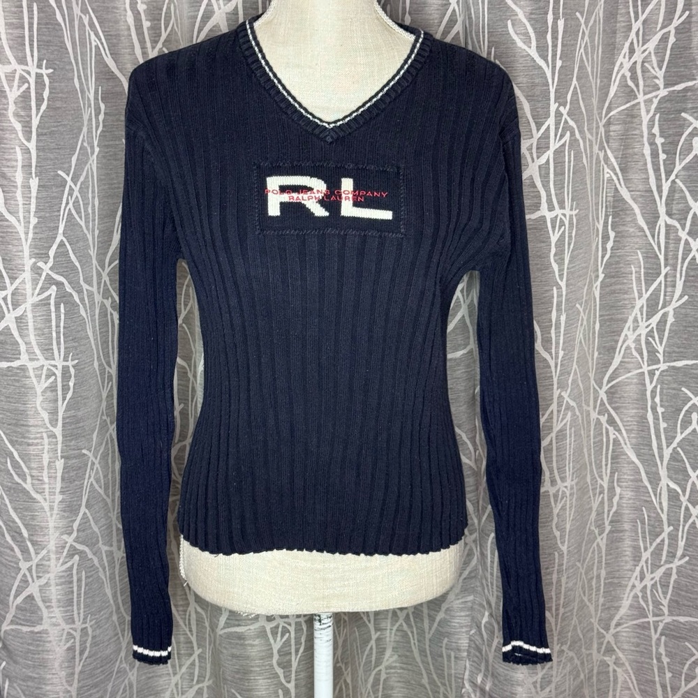 Ralph Lauren Polo Jeans Blue Ribbed Sweater